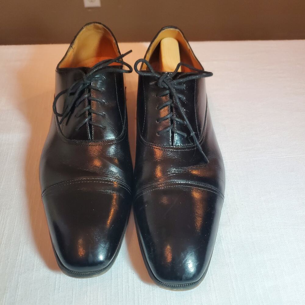 Florsheim Corbetta Mens 12 D Black Leather Cap Toe Oxford Dress Shoes 14198-001